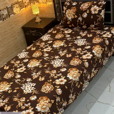 4 Pcs Cotton Sotton Printed Single Bedsheet