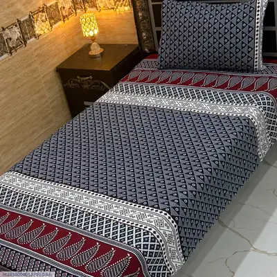 4 Pcs Cotton Sotton Printed Single Bedsheet