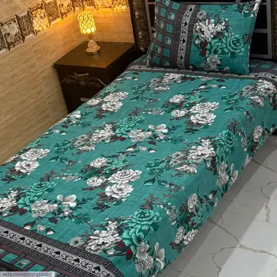 4 Pcs Cotton Sotton Printed Single Bedsheet