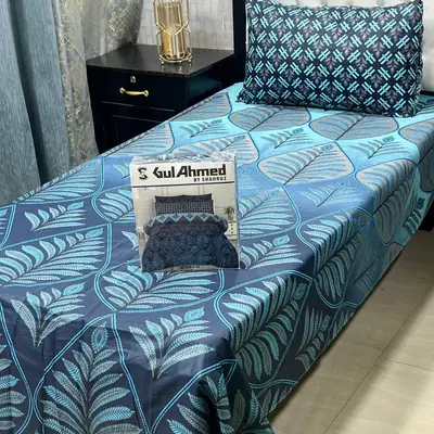 4 Pcs Cotton Salonica Printed Single Bedsheet