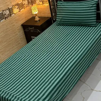 Elegant 4 Pcs Cotton Printed Single Bedsheet