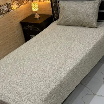 Elegant 4 Pcs Cotton Printed Single Bedsheet