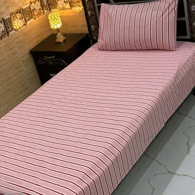 Elegant 4 Pcs Cotton Printed Single Bedsheet