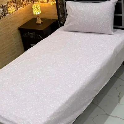 Elegant 4 Pcs Cotton Printed Single Bedsheet