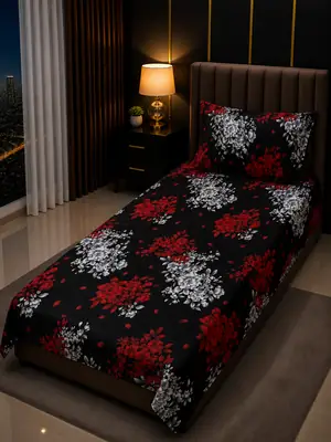 2 Pcs Fleece Printed Single Bedsheet