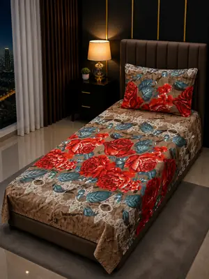 Stylist 2 Pcs Fleece Printed Single Bedsheet