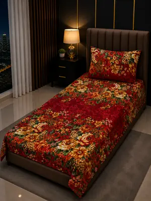 Stylist 2 Pcs Fleece Printed Single Bedsheet