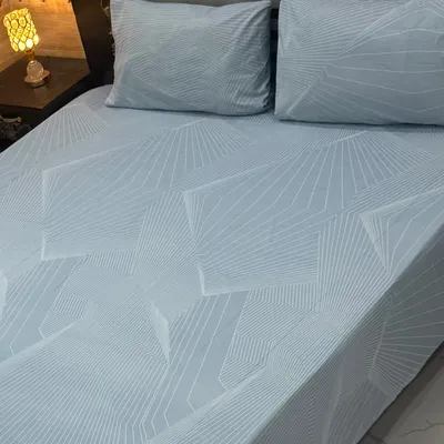 3 Pcs Cotton Printed Double Bedsheet thumbnail 2