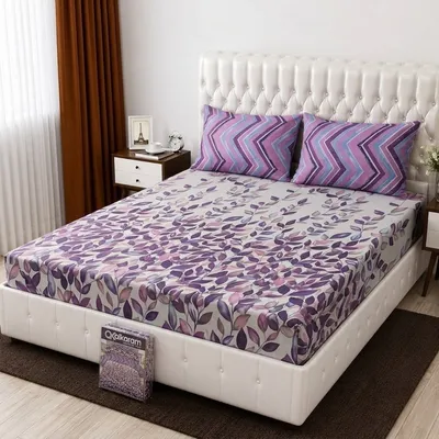 3 Pcs Cotton Salonica Printed Double Bedsheet thumbnail 2