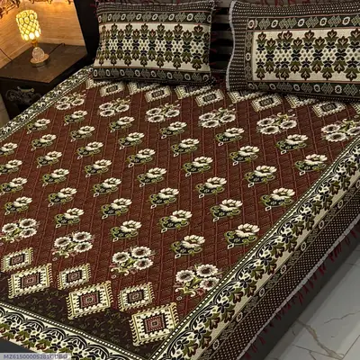 3 Pcs Multani Gultex Printed Double Bedsheet