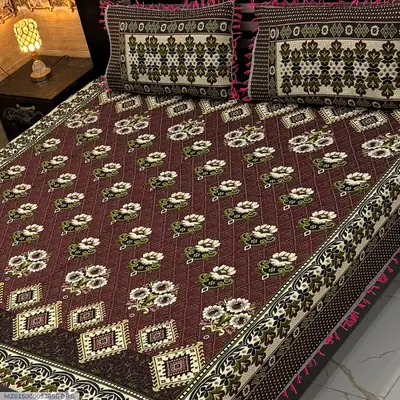3 Pcs Multani Gultex Printed Double Bedsheet