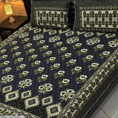 3 Pcs Multani Gultex Printed Double Bedsheet
