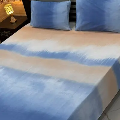 3 Pcs Cotton Printed Double Bedsheet