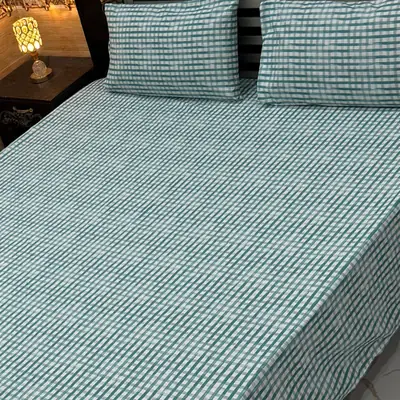 3 Pcs Cotton Printed Double Bedsheet