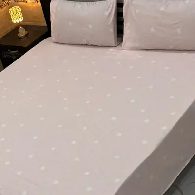 3 Pcs Cotton Printed Double Bedsheet