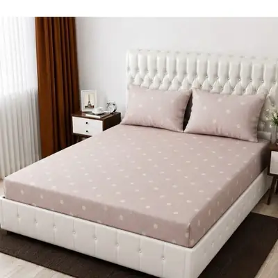 3 Pcs Cotton Printed Double Bedsheet