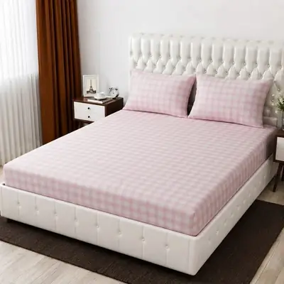 3 Pcs Cotton Printed Double Bedsheet