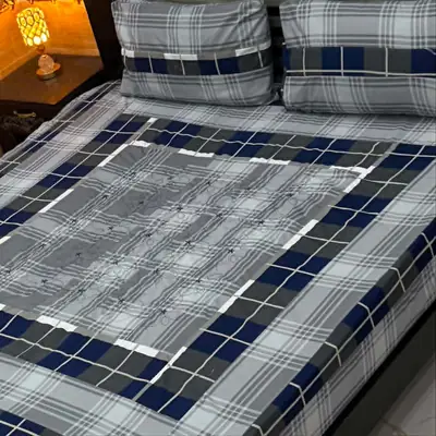 3 Pcs Cotton Sotton Patchwork Double Bedsheet