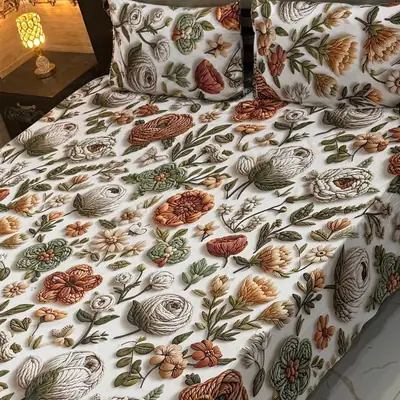 3 Pcs Micro Cotton Printed Double Bedsheet