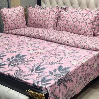 7 Pcs Cotton Salonica Printed Comforter Set