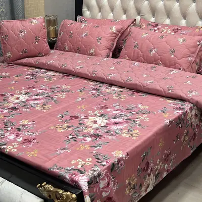 7 Pcs Cotton Salonica Printed Comforter Set