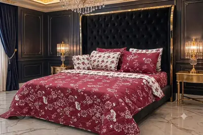 7 Pcs Cotton Salonica Printed Comforter Set