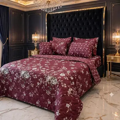 Stylist 7 Pcs Cotton Salonica Printed Comforter Set