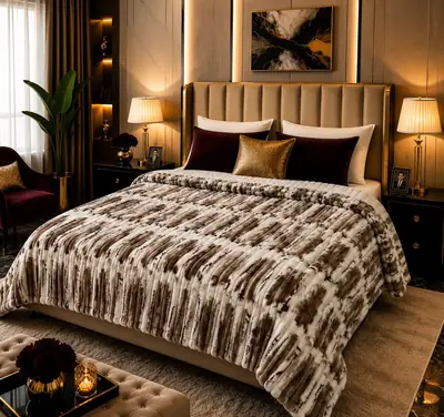 Fleece Printed Double Bed Blanket