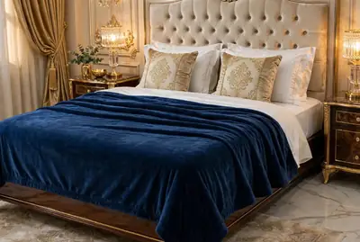 Luxury Fleece Plain Double Bed Ac Blanket
