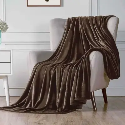 Elegant & Stylish Fleece Plain Double Bed Blanket