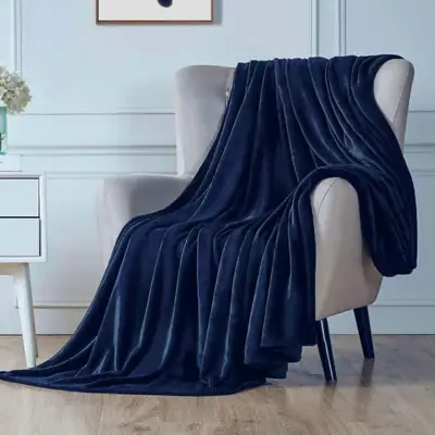 Elegant & Stylish Fleece Plain Double Bed Blanket