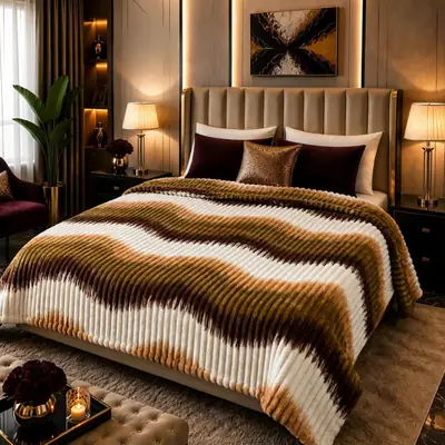 Stylish Fleece Printed Double Bed Blanket