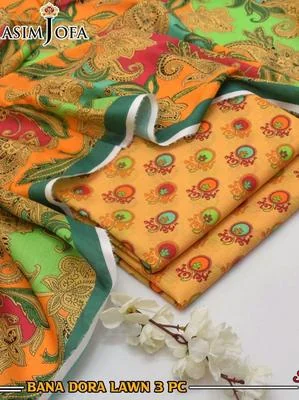 3 Pcs Women's Unstitched Digital Print Suit thumbnail 2
