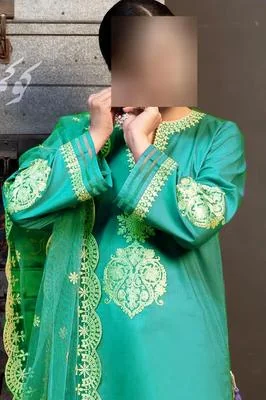 3 Pcs Women's Unstitched Embroidered Suit thumbnail 2