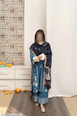 3 Pcs Women's Unstitched Embroidered Suit thumbnail 4