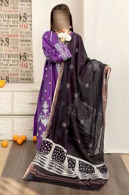 3 Pcs Women's Unstitched Embroidered Suit thumbnail 2