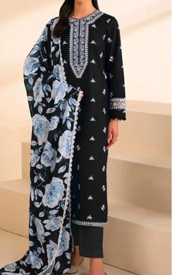 3 Pcs Women's Unstitched Embroidered Suit thumbnail 4