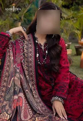 3 Pcs Women's Unstitched Sequins Embroidered Suit thumbnail 2