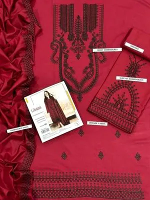 3 Pcs Women's Unstitched Embroidered Suit thumbnail 3
