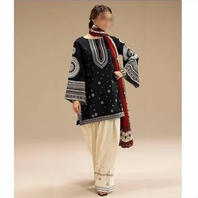3 Pcs Women's Unstitched Embroidered Suit thumbnail 2
