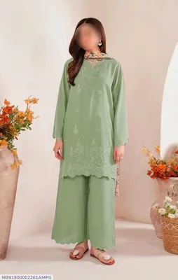 3 Pcs Women's Unstitched Chikankari Embroidered Suit