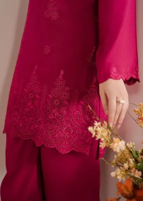 3 Pcs Women's Unstitched Chikankari Embroidered Suit thumbnail 4