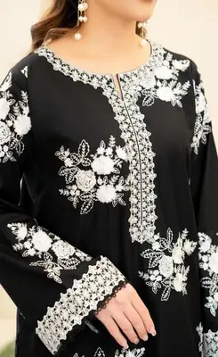 3 Pcs Women's Unstitched Embroidered Suit thumbnail 3