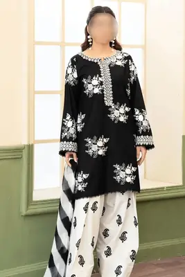 3 Pcs Women's Unstitched Embroidered Suit thumbnail 6
