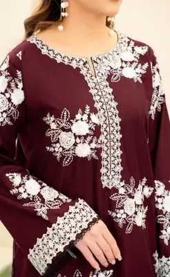 3 Pcs Women's Unstitched Embroidered Suit thumbnail 3