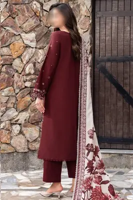 3 Pcs Women's Unstitched Embroidered Suit thumbnail 4