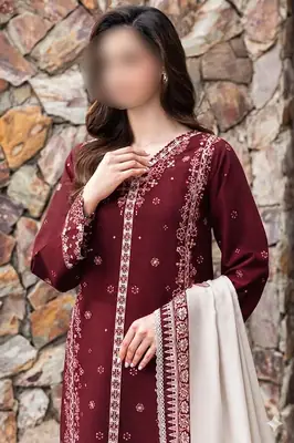 3 Pcs Women's Unstitched Embroidered Suit thumbnail 5
