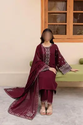 3 Pcs Women's Unstitched Embroidered Suit thumbnail 2