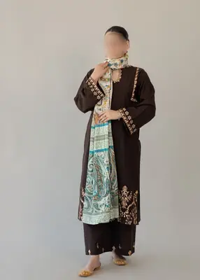 3 Pcs Women's Unstitched Embroidered Suit thumbnail 2