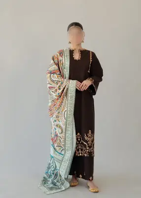 3 Pcs Women's Unstitched Embroidered Suit thumbnail 4